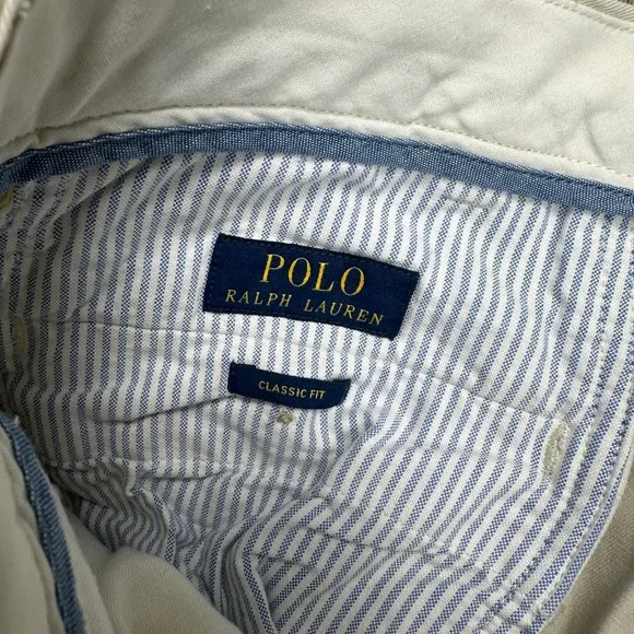 Polo Ralph Lauren Classic Fit Chino Pants Mens 36x34 Khaki Tan Cotton Straight - Picture 5 of 10